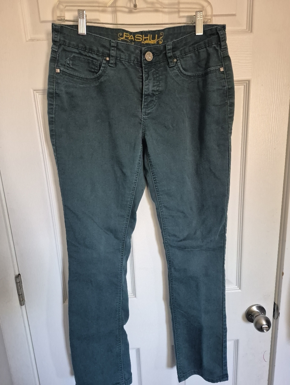PASHU By Parasuco Teal Green Slim Jeans